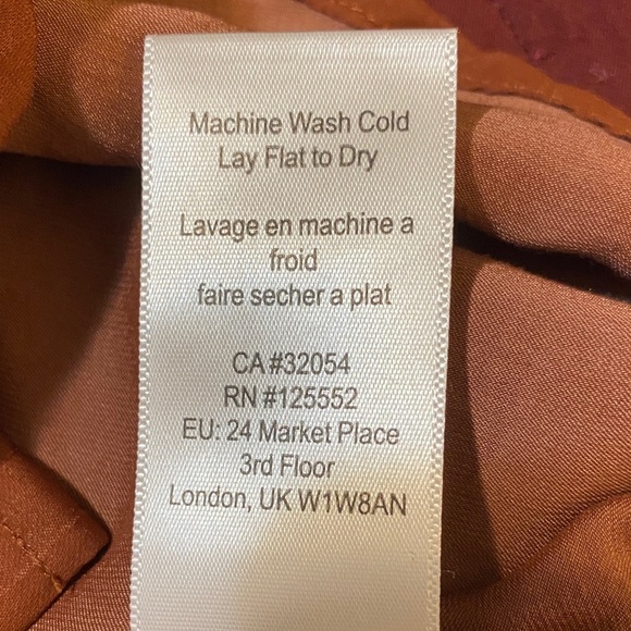 Dolan Rust Button-Up Blouse with Ruffle Neckline Small - Picture 4 of 5